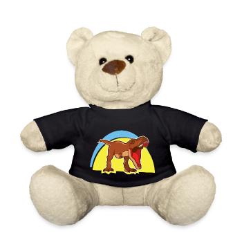 Predator Dinosaur T-Rex Tyrannosaurus - Teddy Bear - black - Front