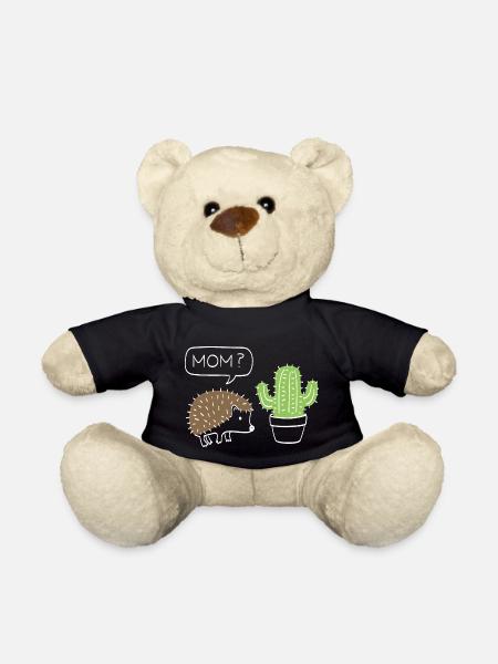 lustiger Kaktus mit Igel Geschenk - Teddy - Schwarz