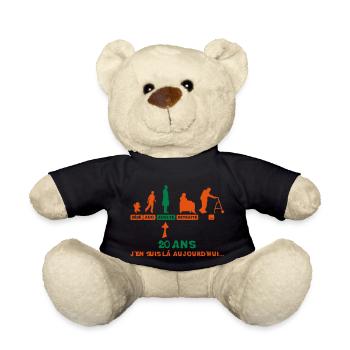 20 ans anniversaire evolution retraite - Nounours - noir - Devant