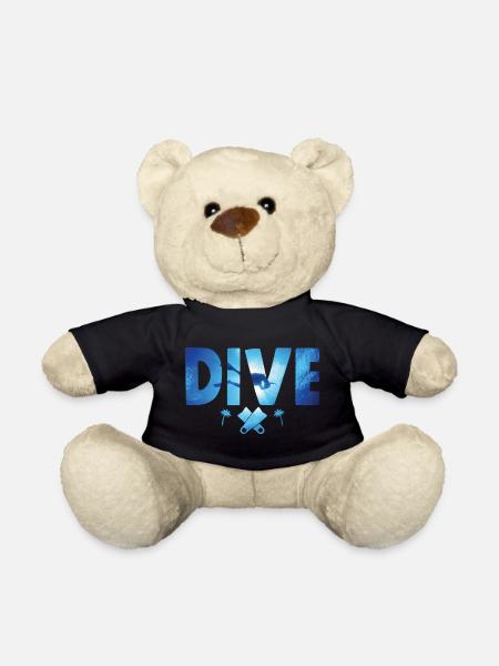 Scuba Diving Divers Shadow Deep Swim - Diving - Teddy Bear - black