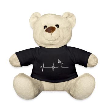 Heartbeat Herzschlag Hirsch Jagd Jagen - Teddy - Schwarz - Vorne
