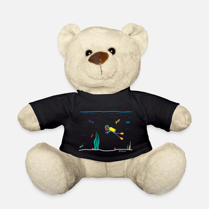 Taucher Strichmännchen, Gerätetauchen Sauerstoff - Teddy - Schwarz