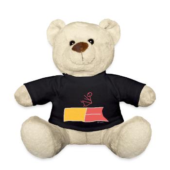 Long jump stick figure, woman sport competition - Teddy Bear - black - Front