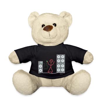 Musik hören Strichmännchen Lautsprecher Boxen job - Teddy - Schwarz - Vorne