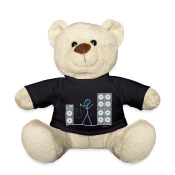 Musik Hören Strichmännchen, Lautsprecher Klänge - Teddy - Schwarz - Vorne