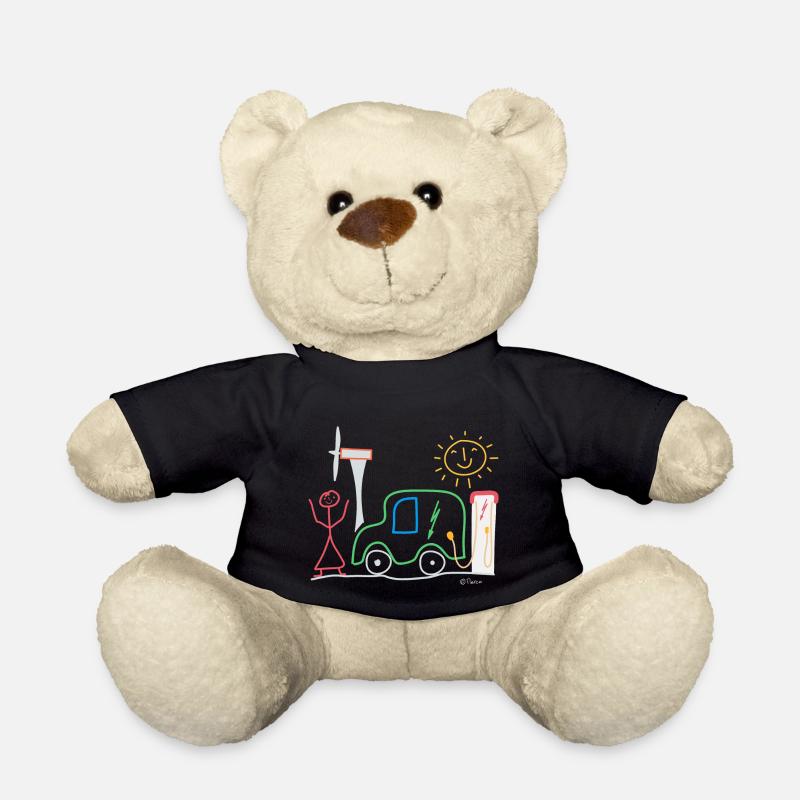 Elektroauto Strom Strichmännchen, regenerativ - Teddy - Schwarz