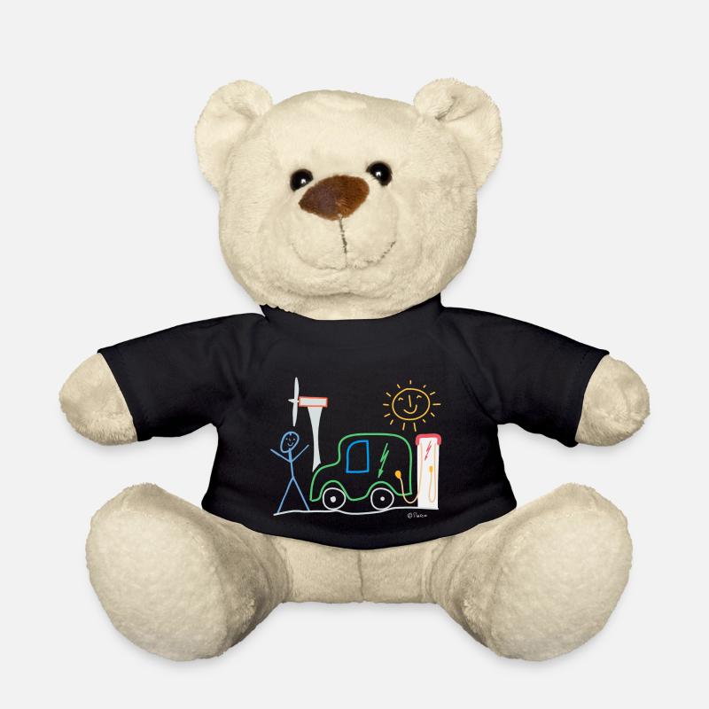 Elektroauto Strichmännchen Mobilität Strom Energie - Teddy - Schwarz