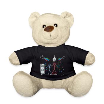 Couple de danse Homme--à-trait, Fête disco danse lumière - Nounours - noir - Devant