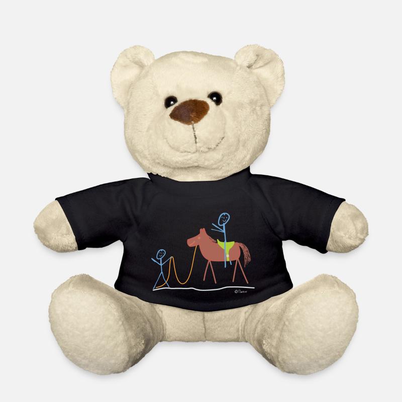 Reitlehrer Strichmännchen, Team Verein Mannschaft - Teddy - Schwarz