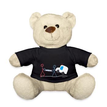 Rescue paramedic stick figure, quick help - Teddy Bear - black - Front