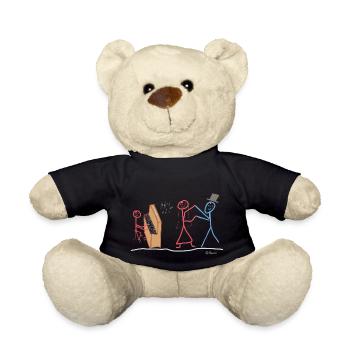 Piano stick figure, dance partner marry - Teddy Bear - black - Front