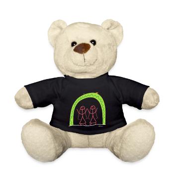 Homo Marriage Stick Figure Same-sex life - Teddy Bear - black - Front