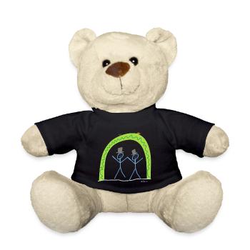 Homo Marriage Stick Figure Same-sex free - Teddy Bear - black - Front