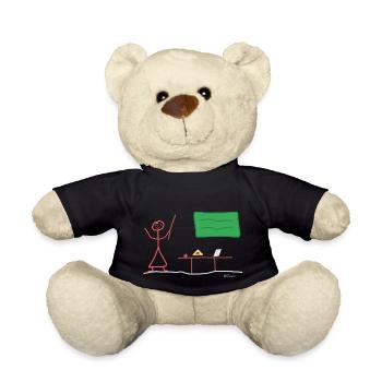Lehrerin Strichmännnchen, Unterricht Bildung Beruf - Teddy - Schwarz - Vorne
