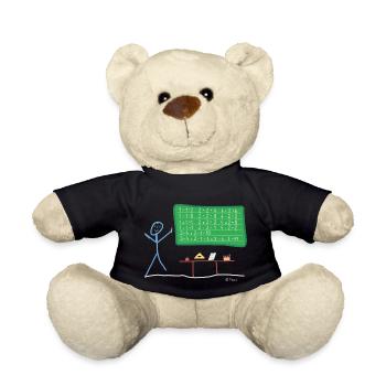 Stickman enseignant étudiant calcul maths - Nounours - noir - Devant