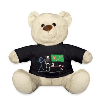 Teacher pupil stickman biology nature - Teddy Bear - black - Front