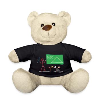 Chiffre bâton enseignant élève, mathématiques de la géométrie - Nounours - noir - Devant