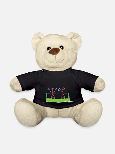 Boxing Match Stick Figure Competition Sport Hobby - Teddy Bear - black
