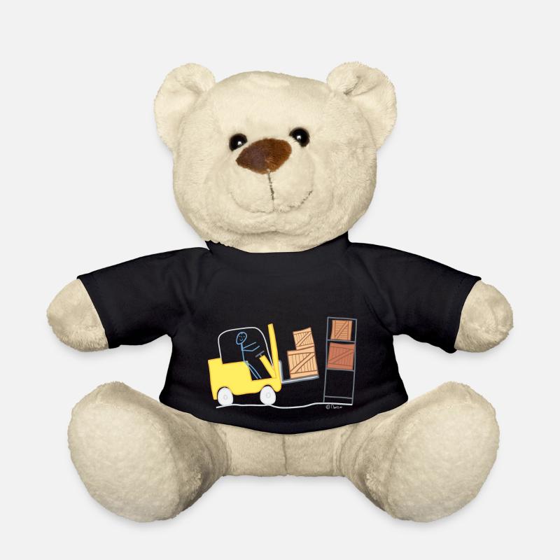 Gabelstapler Strichmännchen Logistik Lager Waren - Teddy - Schwarz