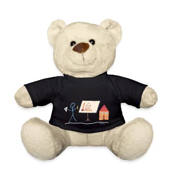 Bauzeichner Strichmännchen Planer Konstrukteur Job - Teddy - Schwarz - Vorne