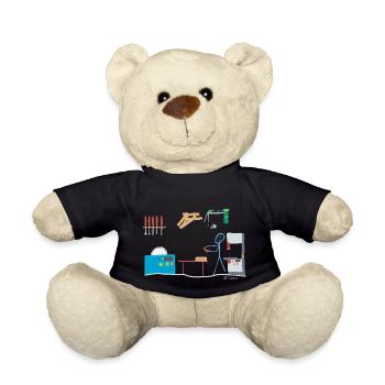 Menuisier menuisier chiffre en bois - Nounours - noir - Devant