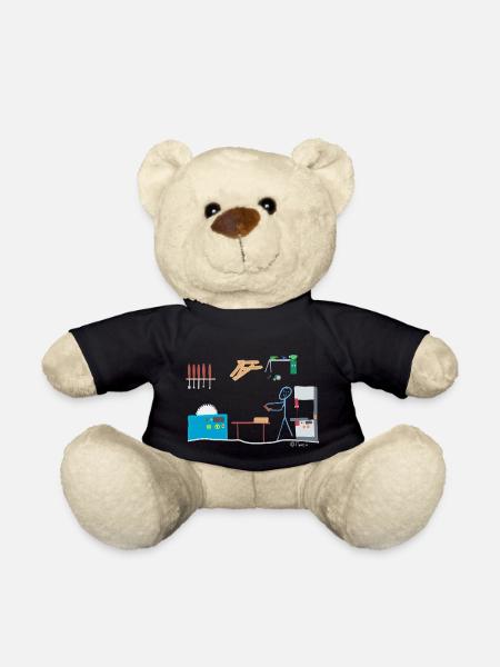 Menuisier menuisier chiffre en bois - Nounours - noir