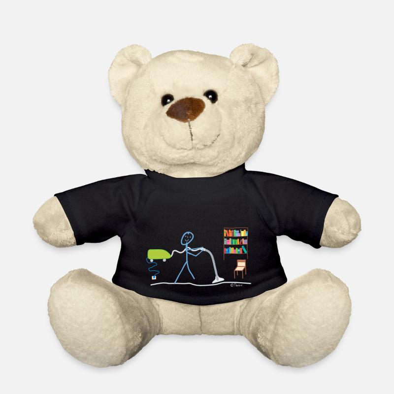 Haushalt Strichmännchen Hausmann Staubsauger Job - Teddy - Schwarz