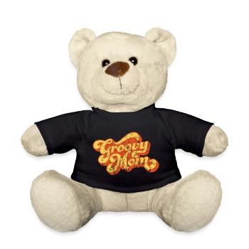 Groovy Mom - Vintage Style Design - Teddy Bear - black - Front