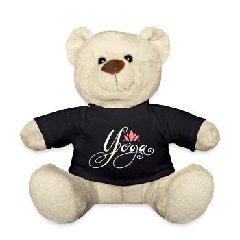 Logo de yoga avec lotus fleur de lotus - Nounours - noir - Devant