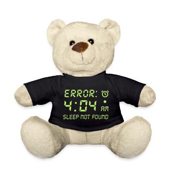 Fehler 404, Schlaf nicht gefunden lustige Programmierer Spieler - Teddy - Schwarz - Vorne