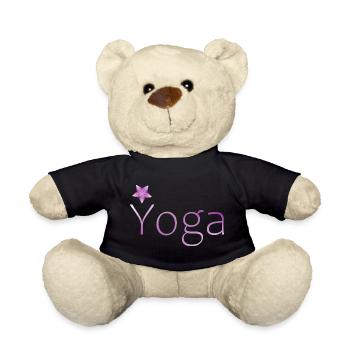 yoga Meditation Geschenk Geschenkidee - Teddy - Schwarz - Vorne