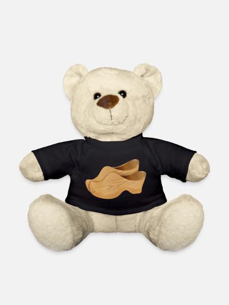 Zwei holländische Holzschuhe auch Clogs genannt - Teddy - Schwarz