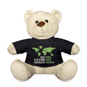 human place of birth earth nationality earthling - Teddy Bear - black - Front