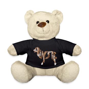 Australian Shepherd Aussie silhouette - Teddy Bear - black - Front