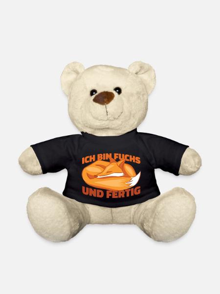 Süßer Fuchs mit Spruch Fuchs und fertig - Teddy - Schwarz