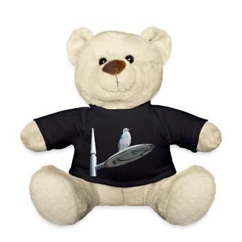 Möwe auf einer Lampe Post - Teddy - Schwarz - Vorne