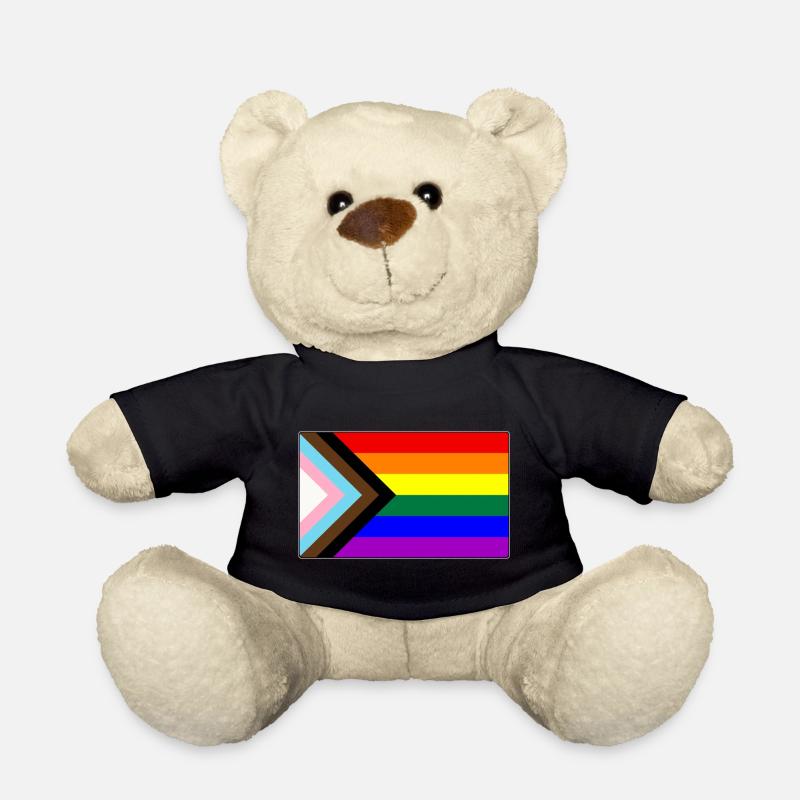 Progrès LGBTQ Gay Pride Flag - Nounours - noir