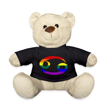 Signe lgbt de zodiaque de drapeau de fierté gaie - Nounours - noir - Devant