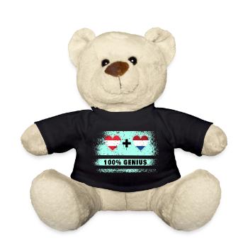 Austria and Netherlands 100% Ingenious / Gift - Teddy Bear - black - Front
