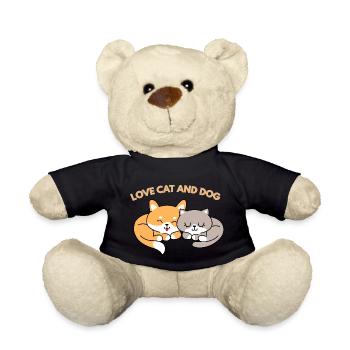 Love Cat And Dog - Teddy Bear - black - Front
