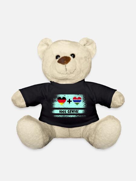 Deutschland und Gambia 100% Genial / Geschenk - Teddy - Schwarz