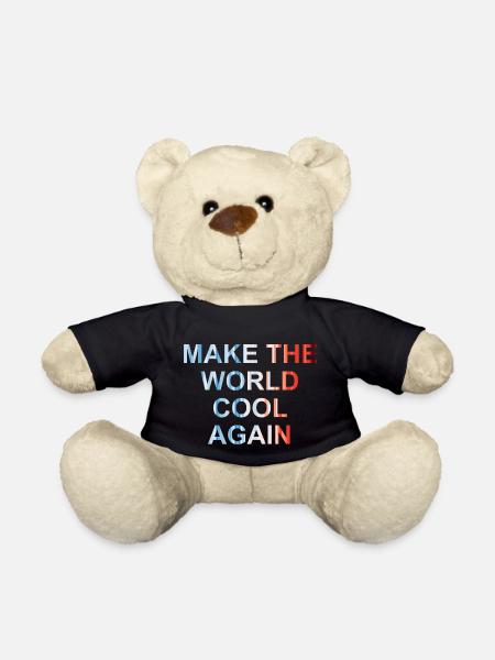 Make the world cool again - Klimawandel - FFF - Teddy - Schwarz