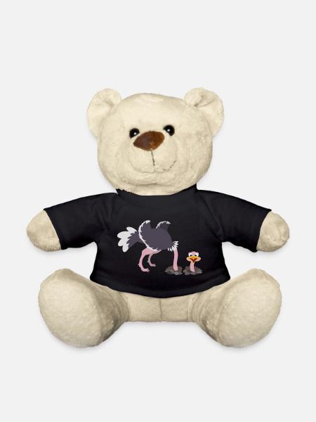Vogel Strauß steckt den Kopf durch den Sand - Teddy - Schwarz
