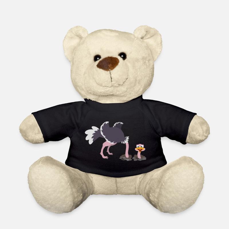 Vogel Strauß steckt den Kopf durch den Sand - Teddy - Schwarz