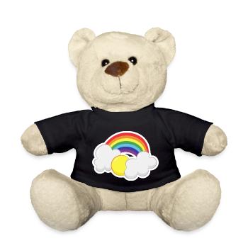 Arc-en-ciel avec un soleil et des nuages - Nounours - noir - Devant