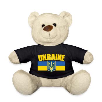Ukraine Flagge Symbol - Flagge der Ukraine - Teddy - Schwarz - Vorne