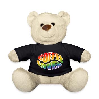 Kaffeebohne coffee lover rainbow black shirt - Teddy - Schwarz - Vorne
