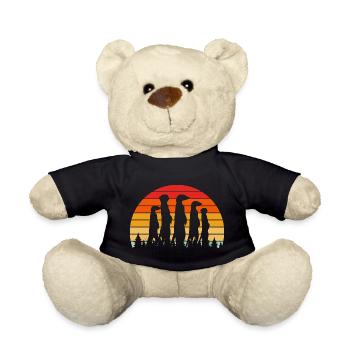 Erdmännchen Zoo Safari Tier Retro - Teddy - Schwarz - Vorne