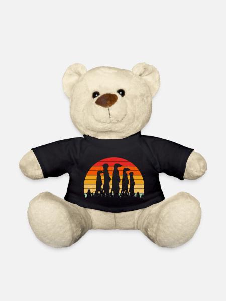 Erdmännchen Zoo Safari Tier Retro - Teddy - Schwarz