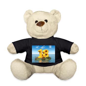 Year 18 - Teddy Bear - black - Front